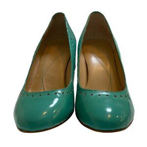 Kate Spade Turquoise Patent Leather Perforated  Pumps Size 8M